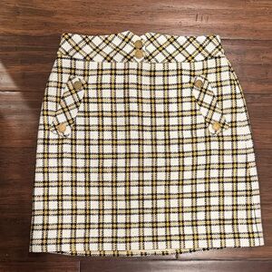 Plaid Yellow and Black Women's Skirt